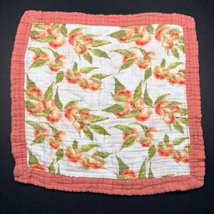 MilkBarn Peaches Bamboo Cotton Muslin Infant Baby‎ Mini Lovey Security Blanket